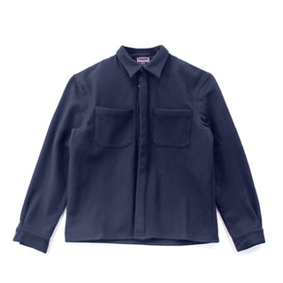 WALKERS APPEAL CASAC BRUSHED WOOL BLACK OVERSHIRT シャツ