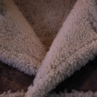 HISO Men's ブラウンムートンコート