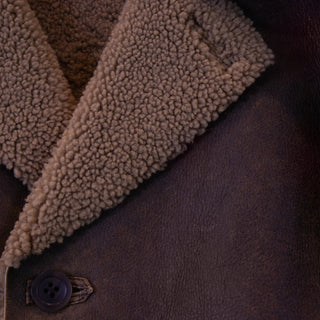 HISO Men's DKブラウンムートンコート