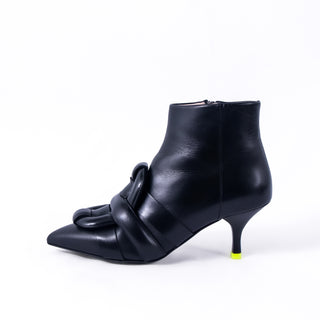 MOROBE BLKレザー切替ショートブーツ