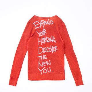 PRINTED ARTWORKS Men's バックロゴVネックニット