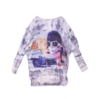 PRINTED ARTWORKS プリントVネックドルマンニット