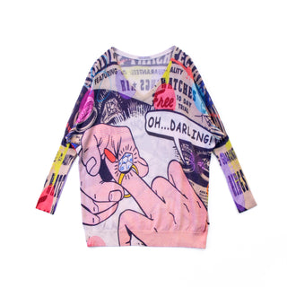 PRINTED ARTWORKS プリントVネックドルマンニット