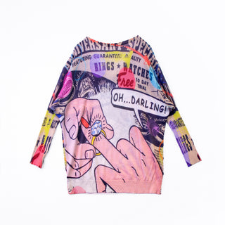 PRINTED ARTWORKS プリントVネックドルマンニット