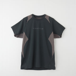 3Dカッティングショートスリーブメッシュ切替Tシャツ