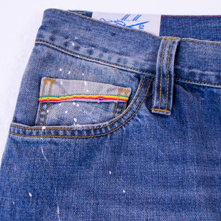 Maurizio Massimino Men's レインボーステッチデニム