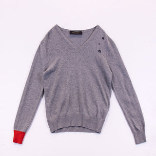 Maurizio Massimino Men's Vネック袖口配色セーター