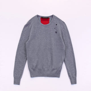 Maurizio Massimino Men's クルーネック背中ラインセーター