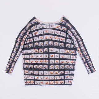 PRINTED ARTWORKS プリントカシミヤドルマンセーター