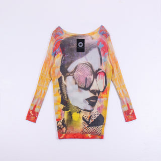 PRINTED ARTWORKS カシミヤチュニックセーター